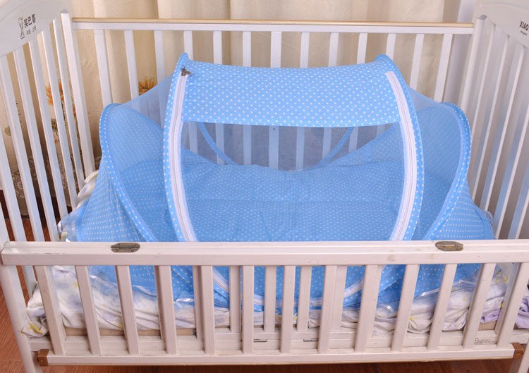 Faltbares Baby-Bett-Netz mit Kissen 2er Set