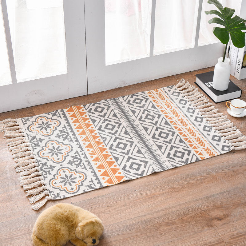 Handgewebter Teppich aus Baumwolle und Hanf – Bild 3 | LuxeStyle