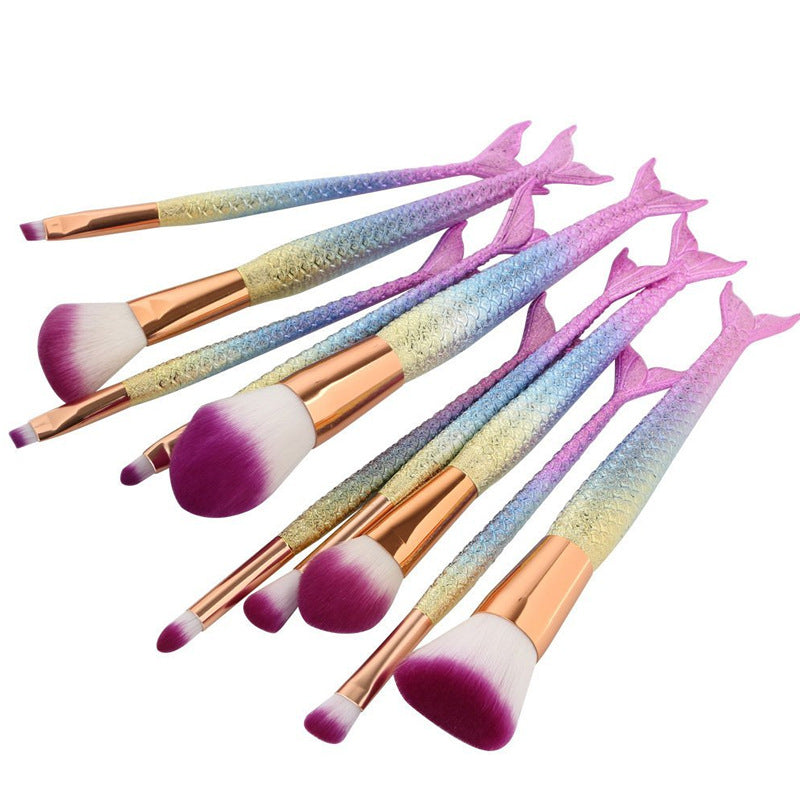 Makeup Pinsel-Set im Fischschwanz-Design