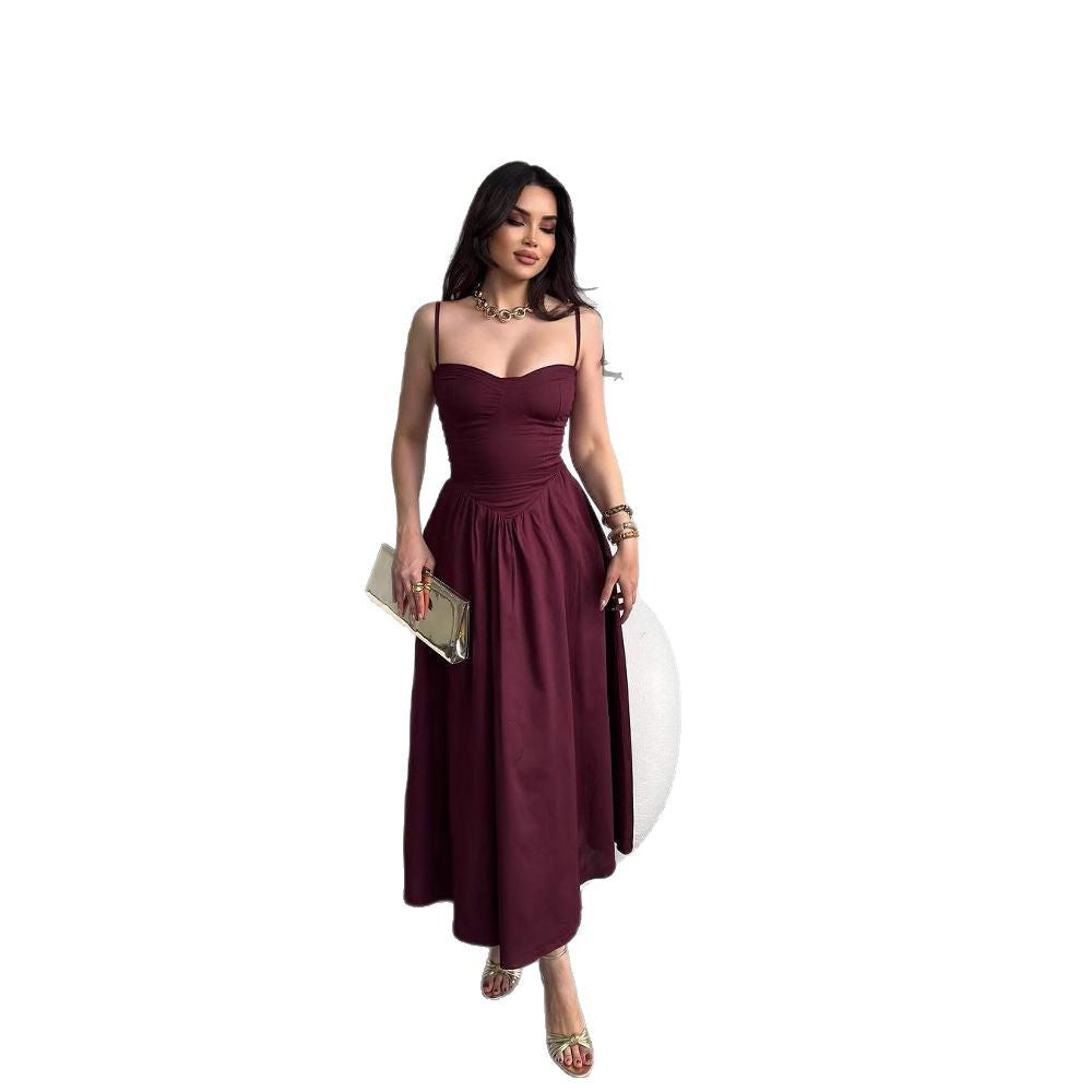 Elegantes A-Linien Maxikleid mit Spaghettiträgern