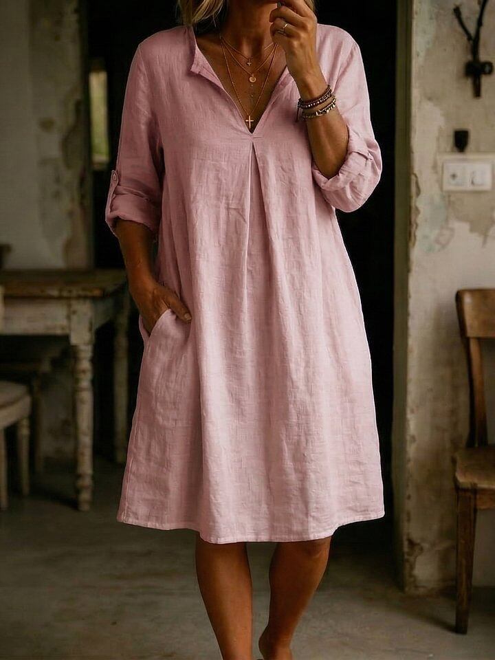 Arrival V-Neck Kleid – Lässig & Elegant – Bild 3 | LuxeStyle