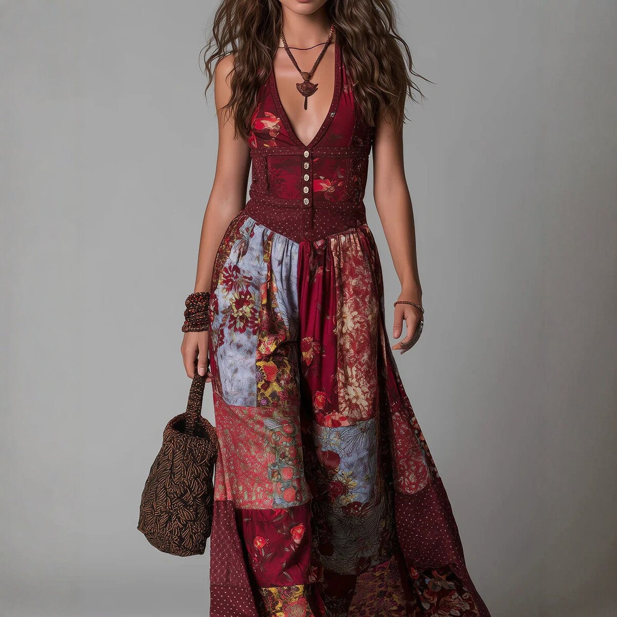 Elegantes V-Neck Kleid mit Raffungen | LuxeStyle