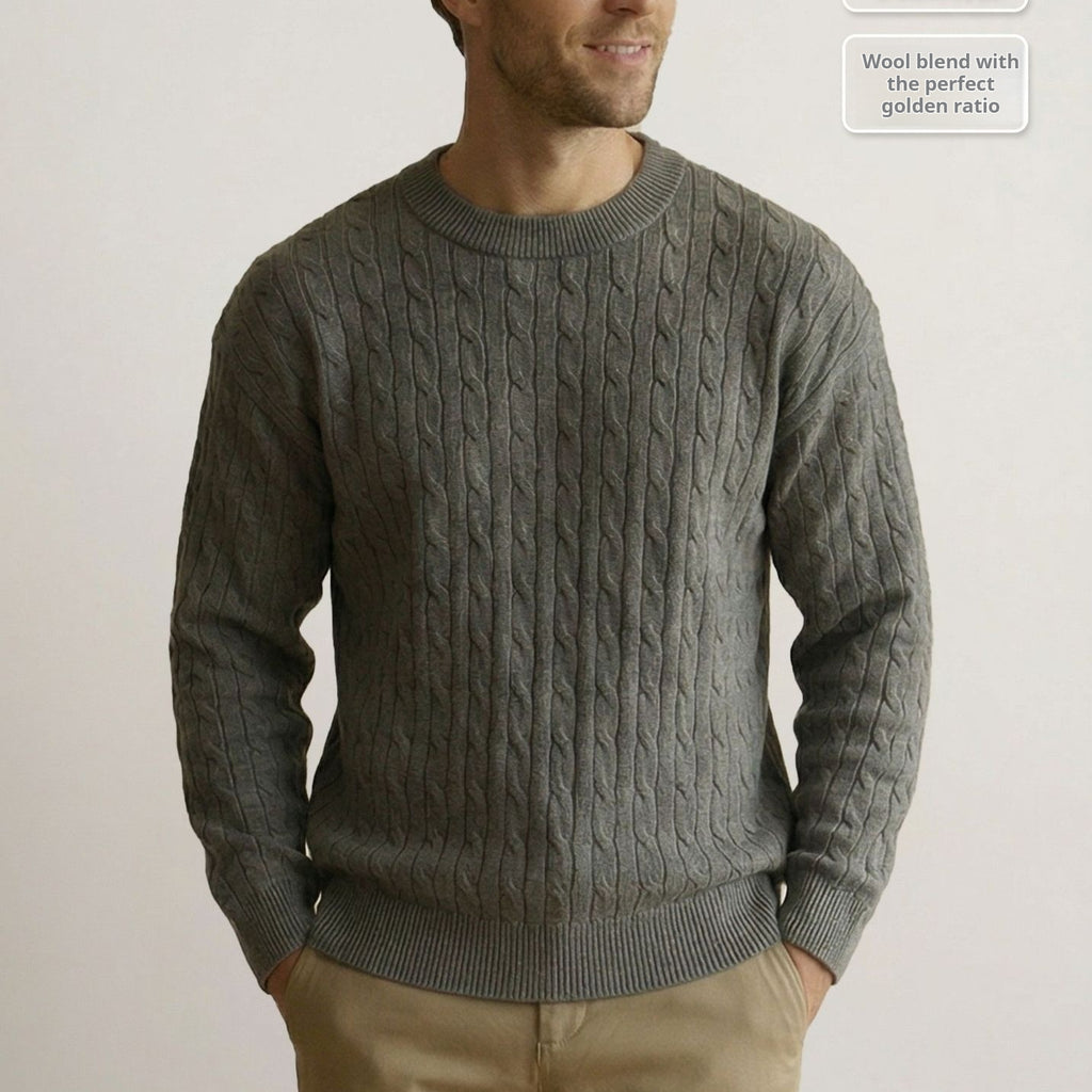 Herren Retro Strickpullover Einfarbig