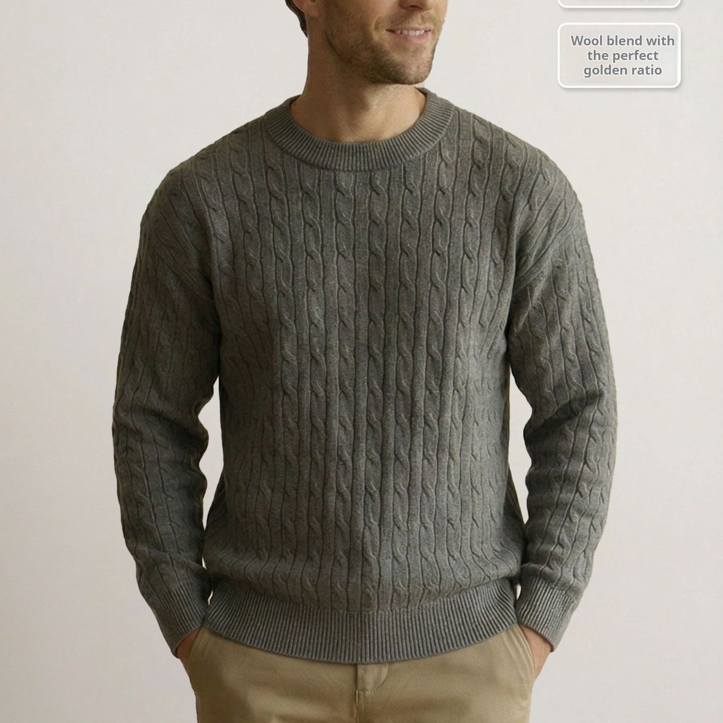 Herren Retro Strickpullover Einfarbig