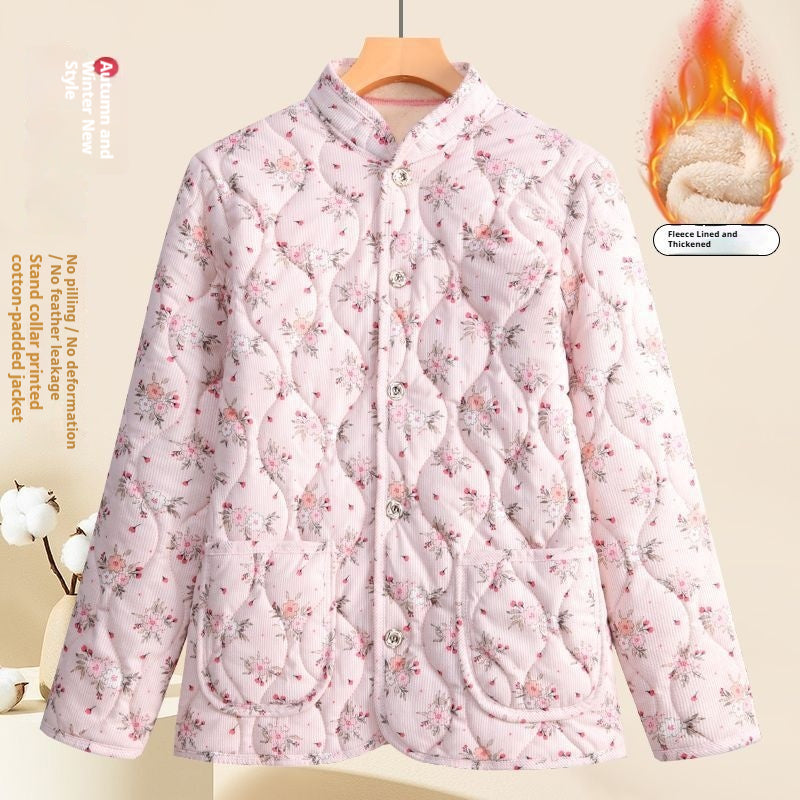 Gepolsterte Baumwolljacke mit Blumenmuster