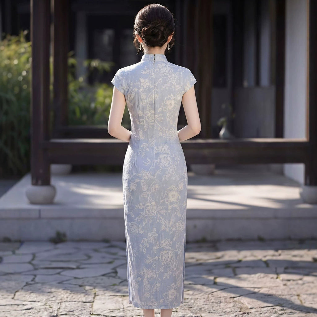 Elegantes Retro-Kleid in Grau-Blau – Bild 4 | LuxeStyle