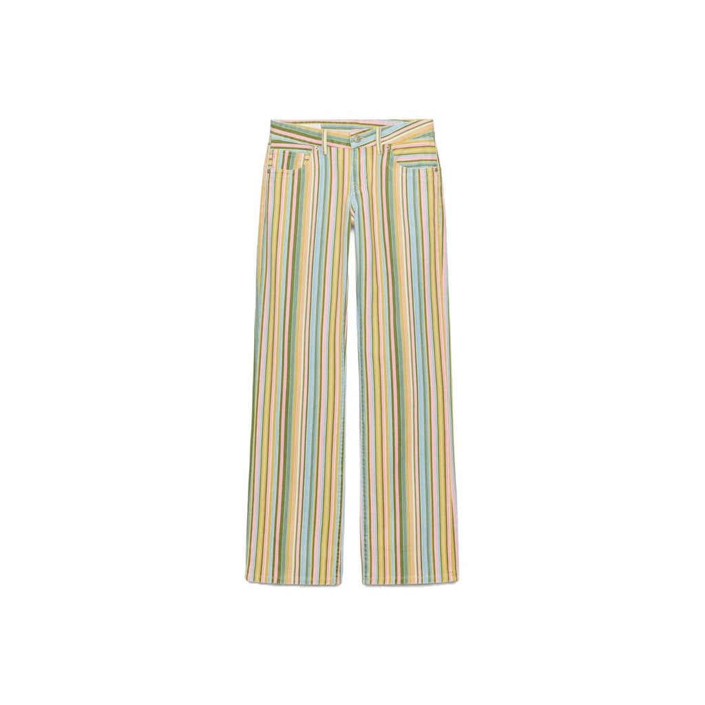 Gestreifte Loose-Fit Straight-Leg Jeans für Damen