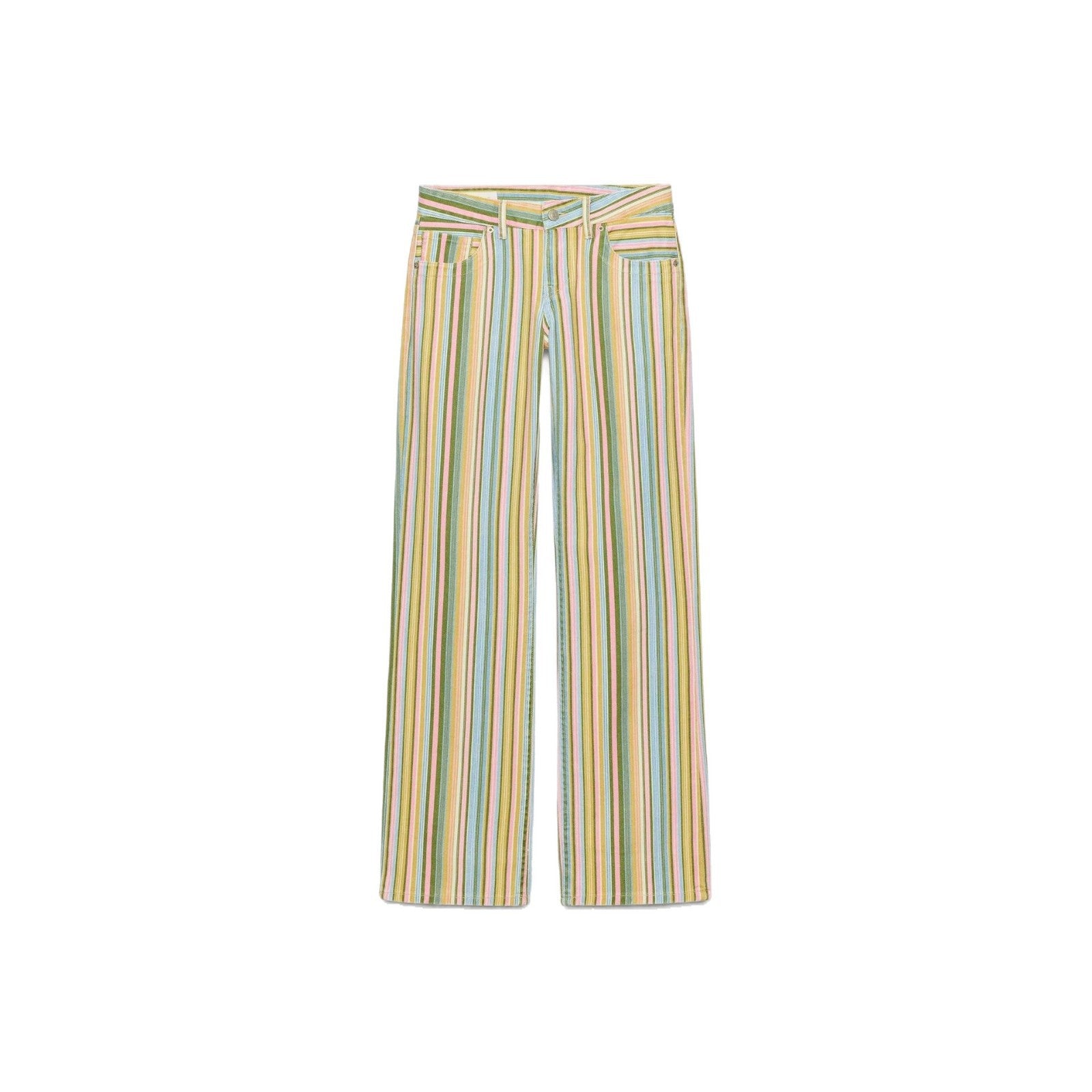 Gestreifte Loose-Fit Straight-Leg Jeans für Damen