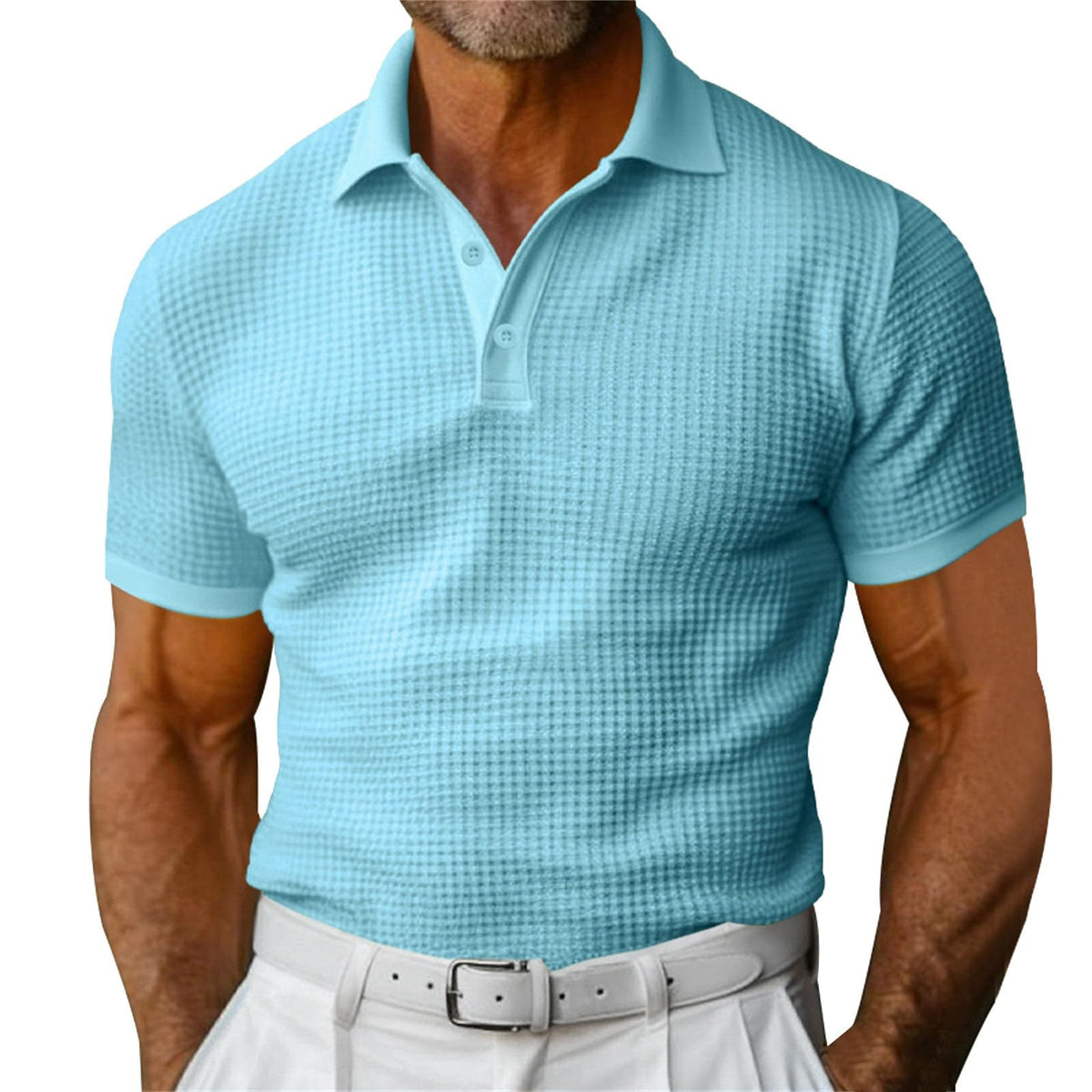 Waffel-Poloshirt mit Kurzarm für Herren – Bild 13 | LuxeStyle