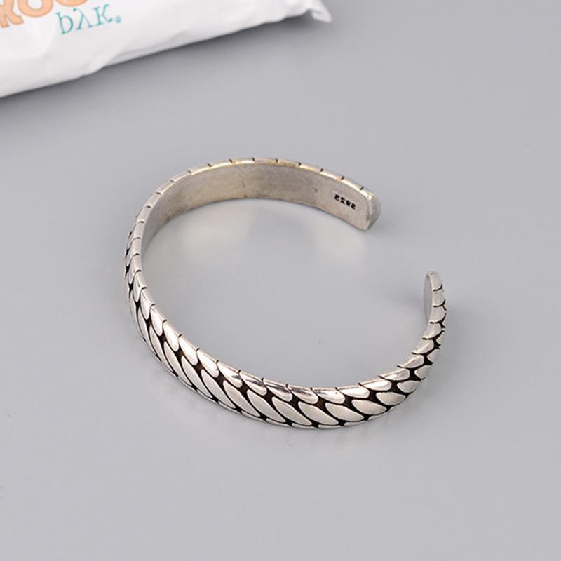 Silber-Armreif «Serpent» · S925, Schlangenschuppen-Optik