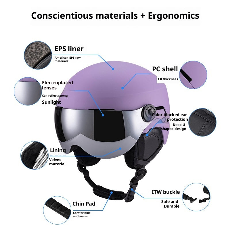 Skihelm-Überzug mit integriertem Visier