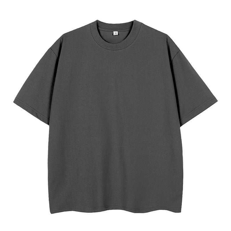 Doppelgarn Kurzarm Baumwoll-T-Shirt