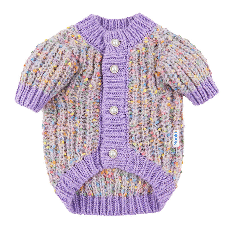 Lila Hundemütze mit Cardigan-Stil – Bild 2 | LuxeStyle