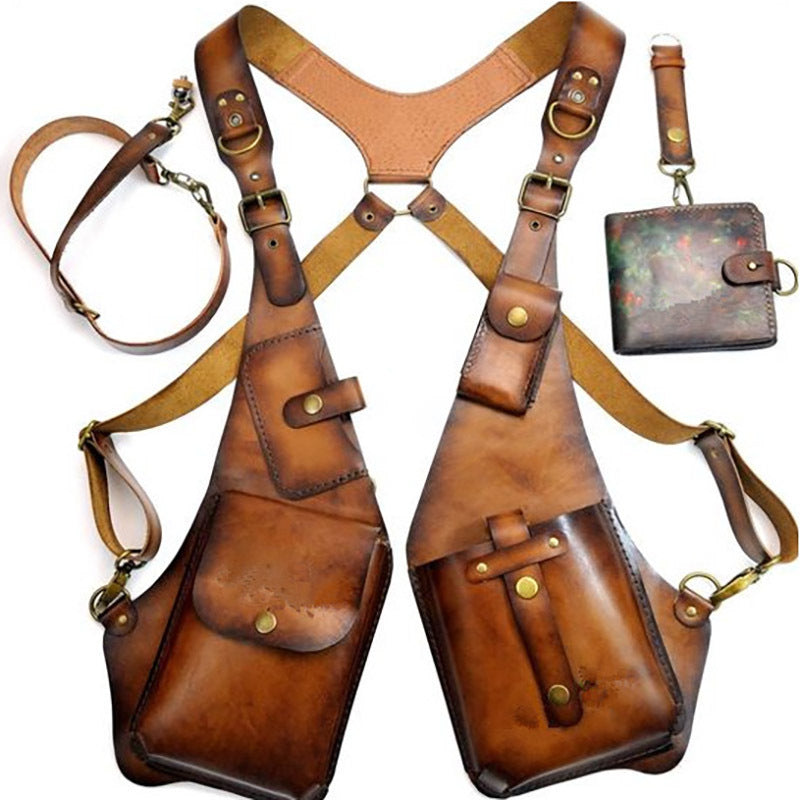 Retro Leder Schultertasche