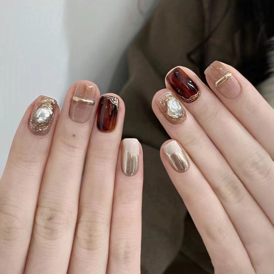 Barocke Schildpatt-Nagelsticker – Bild 2 | LuxeStyle