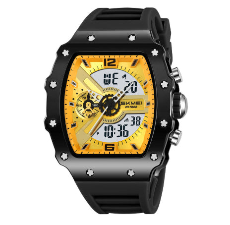 Multifunktionale Herrenuhr mit Dualanzeige