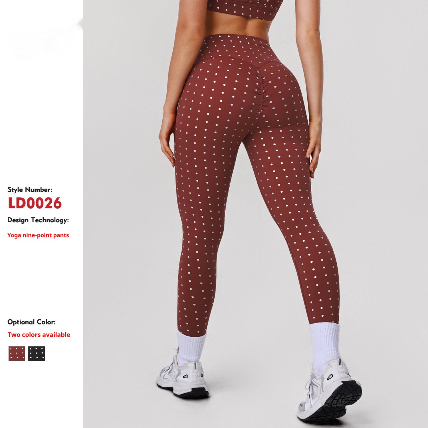 High-Waist Yoga-Pants mit Polka-Dots