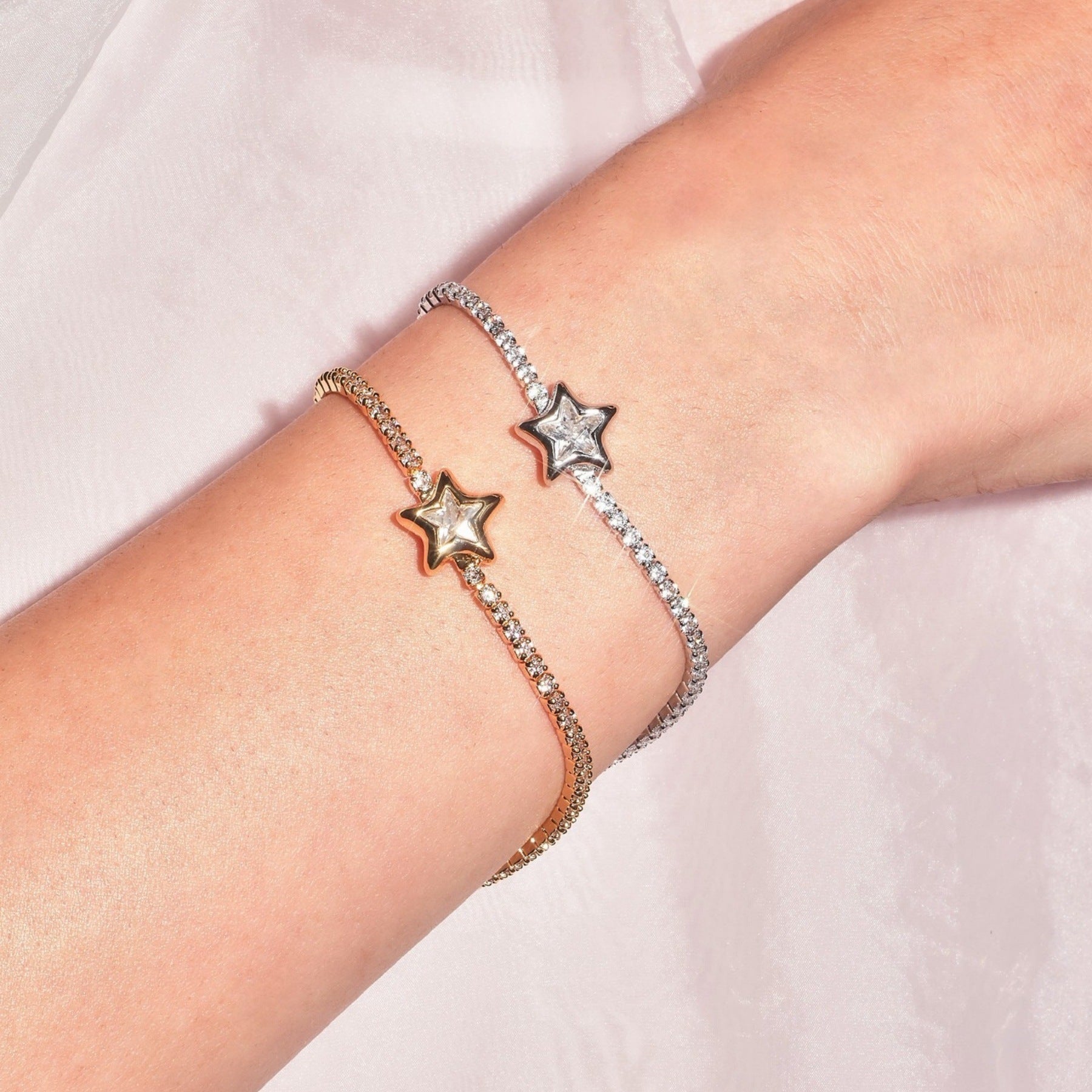 Sternenarmband mit Zirkonia-Pavé