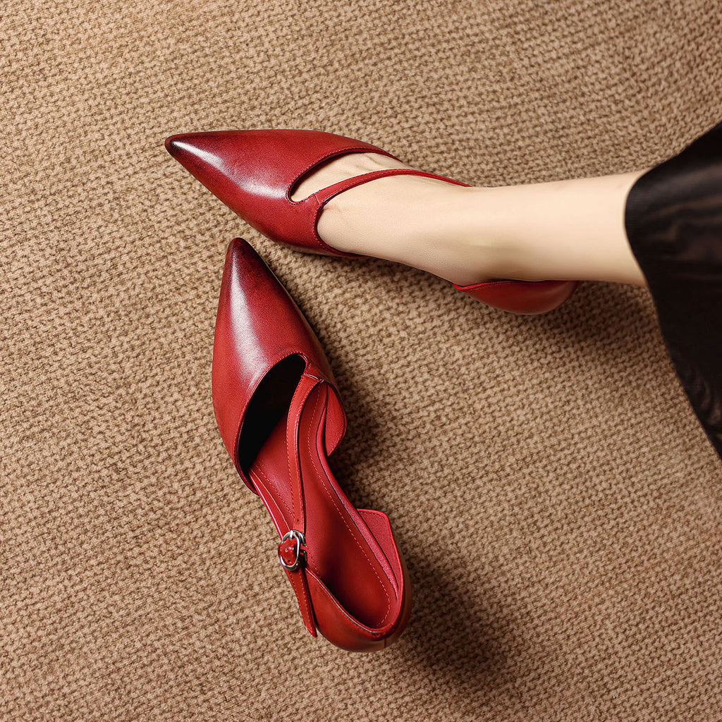 Vintage Weinrote Offene High Heels