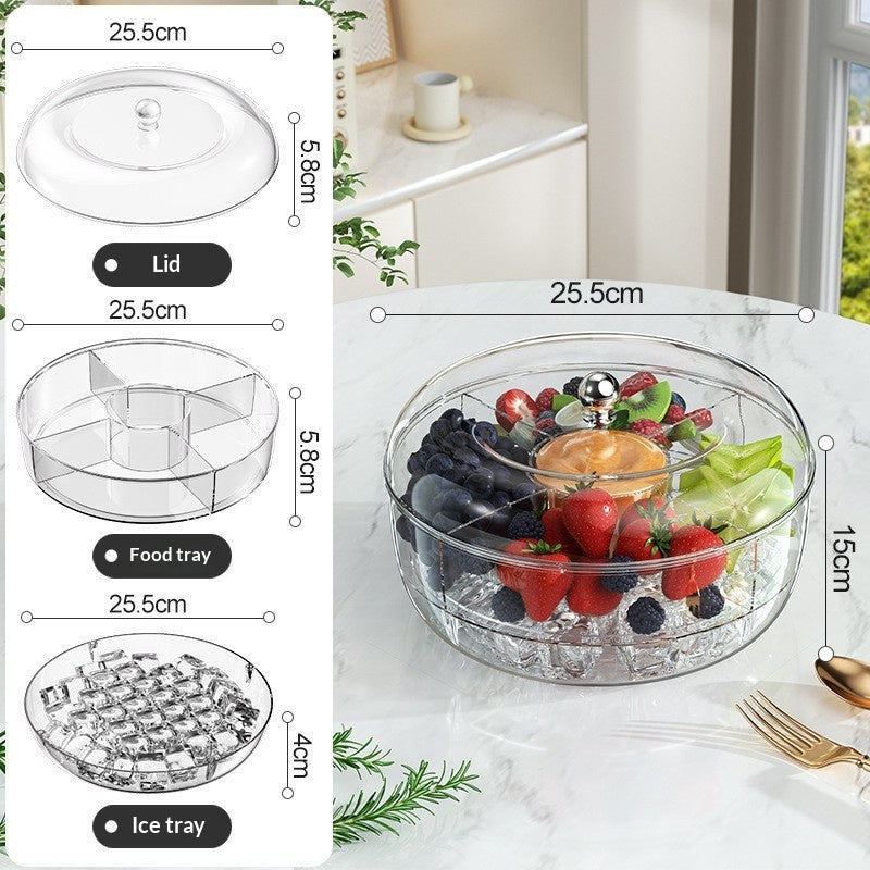 Transparenter Doppel-Salat-Container mit Deckel