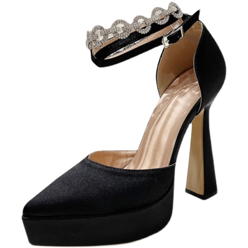 Plateau-Sandalen mit Strass und 13cm Blockabsatz – Bild 7 | LuxeStyle