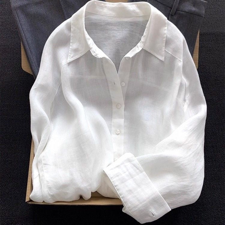Langarm-Cardigan aus Ramie für Damen