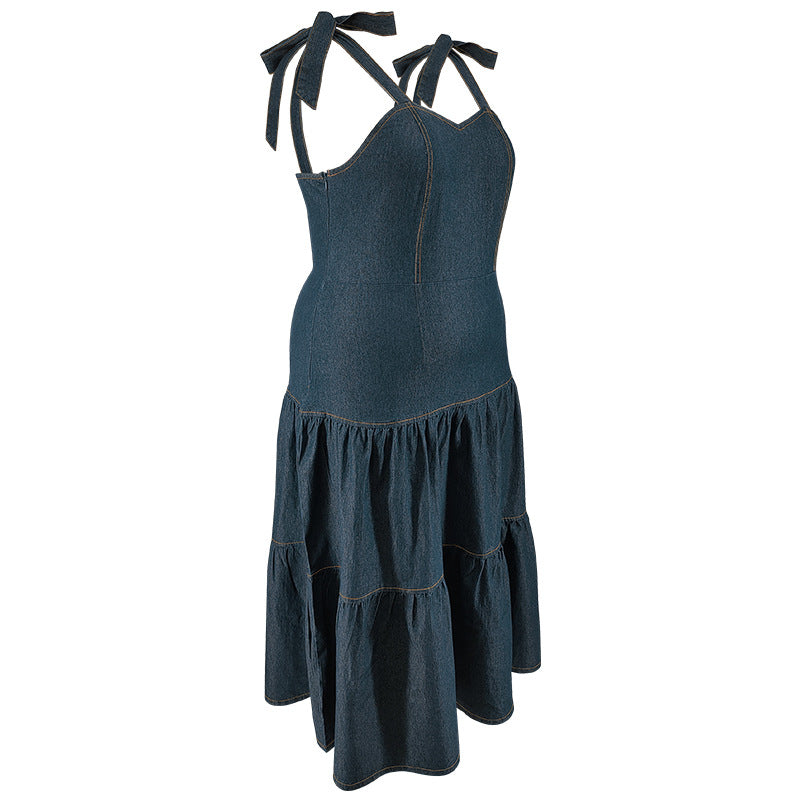 Ärmelloses Denim-Midi-Kleid – Bild 8 | LuxeStyle