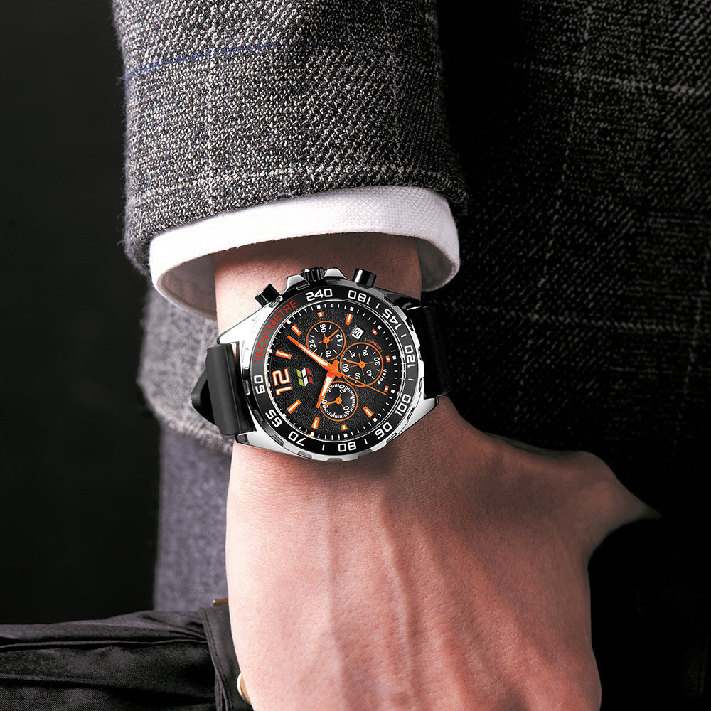 Quarz-Armbanduhr mit Kautschukarmband