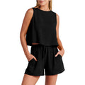 Sommer-Set: Ärmelloses Top & Shorts mit Kordelzug