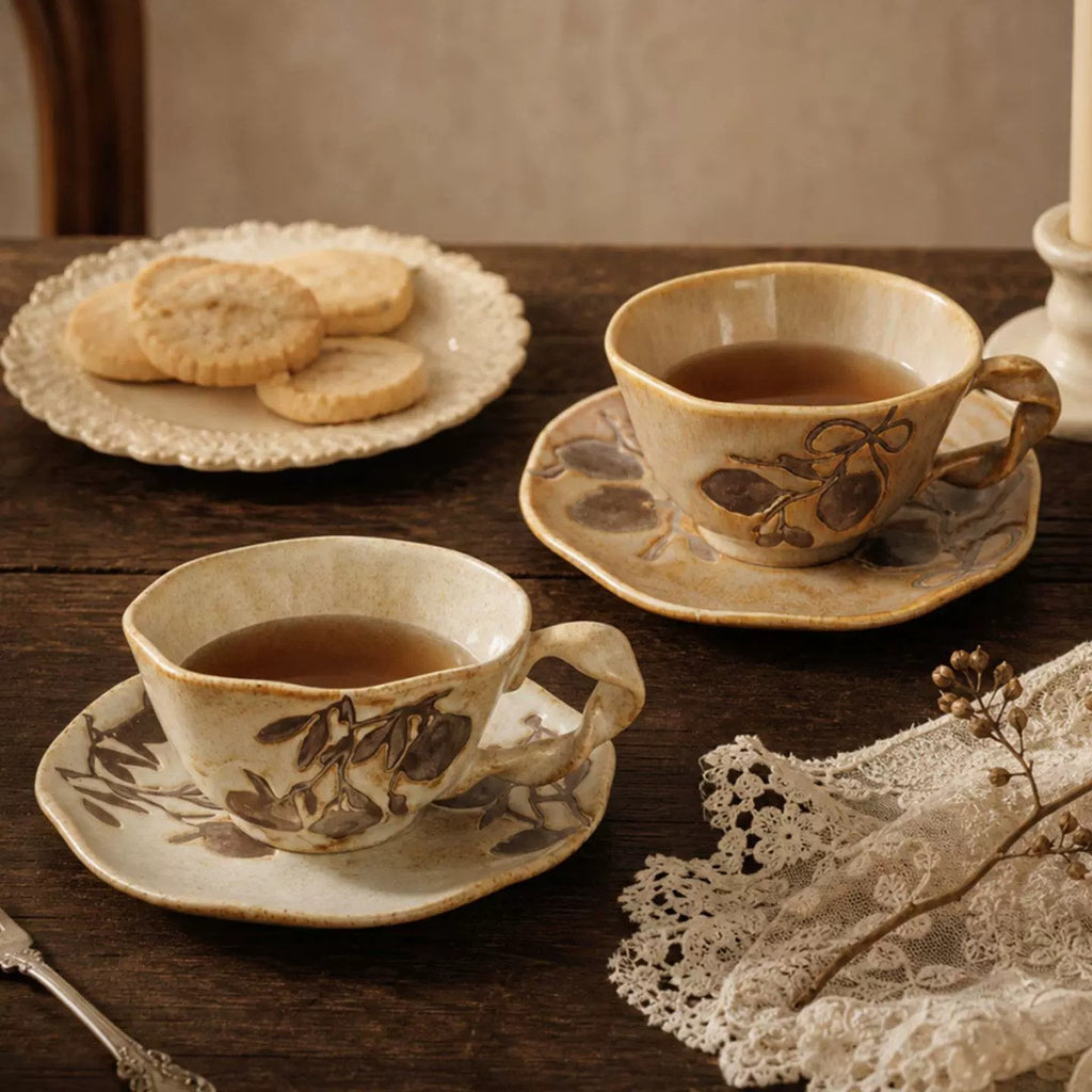Keramikkaffee-Tasse & Untertasse Set – Bild 4 | LuxeStyle