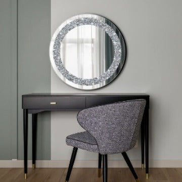 Runder Wandspiegel mit Diamant-Effekt, 30 cm