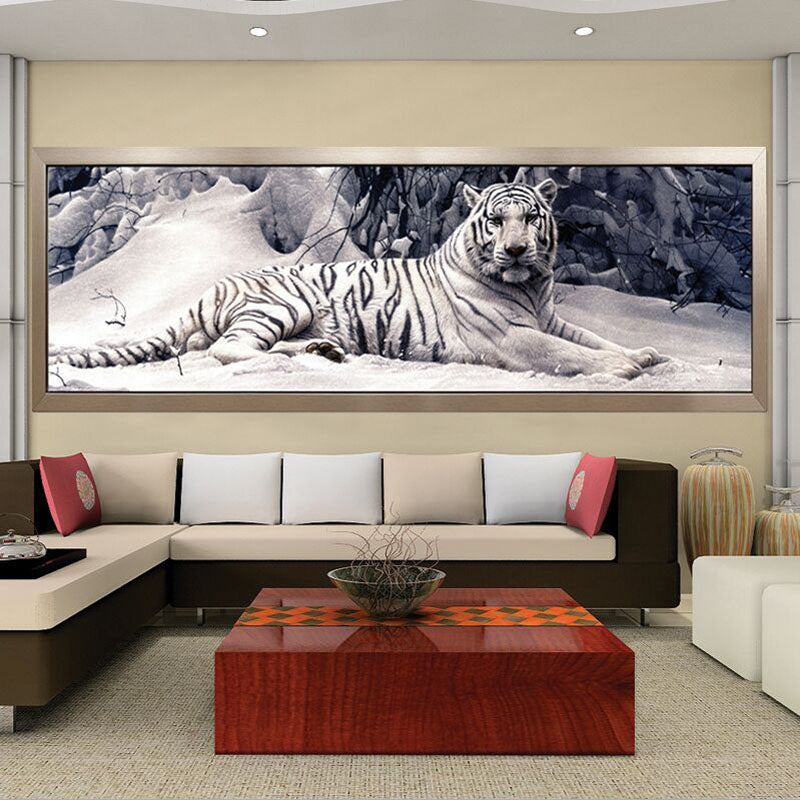 Diamond Painting: Weisser Tiger (Rund) | LuxeStyle