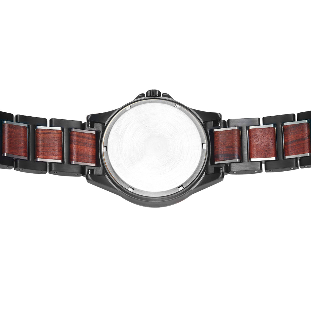 Herren Quarzuhr Sandelholz Schwarz – Bild 5 | LuxeStyle