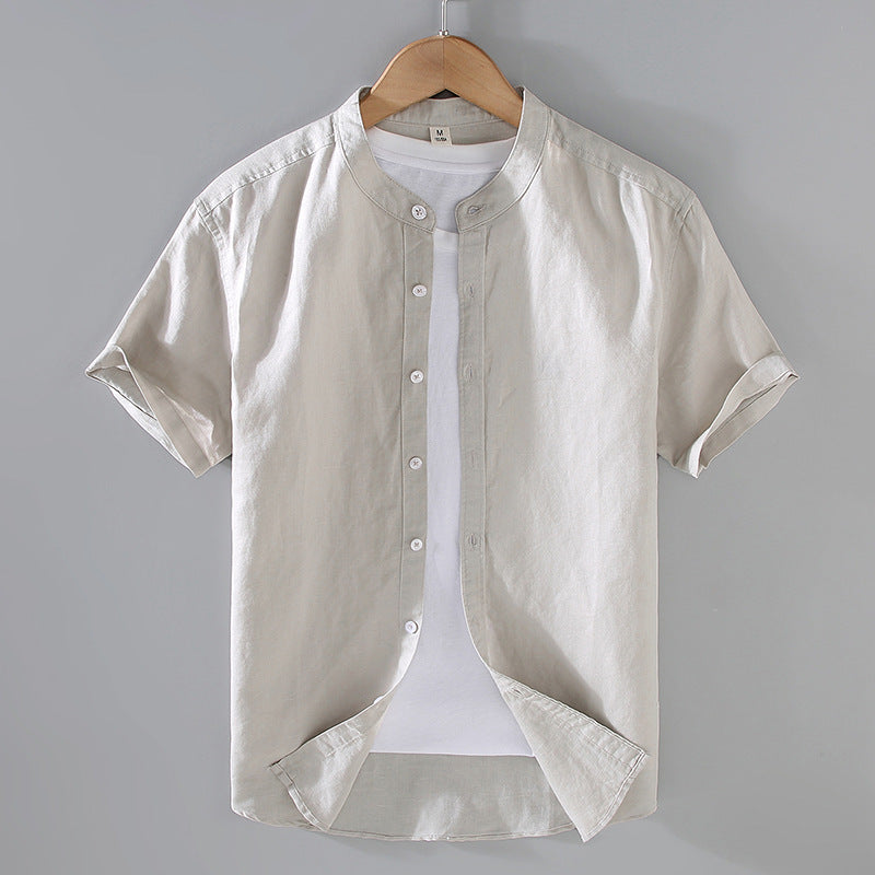 Leinenhemd Kurzarm Slim Fit