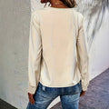 Damen Bluse mit V-Ausschnitt & Puffärmeln