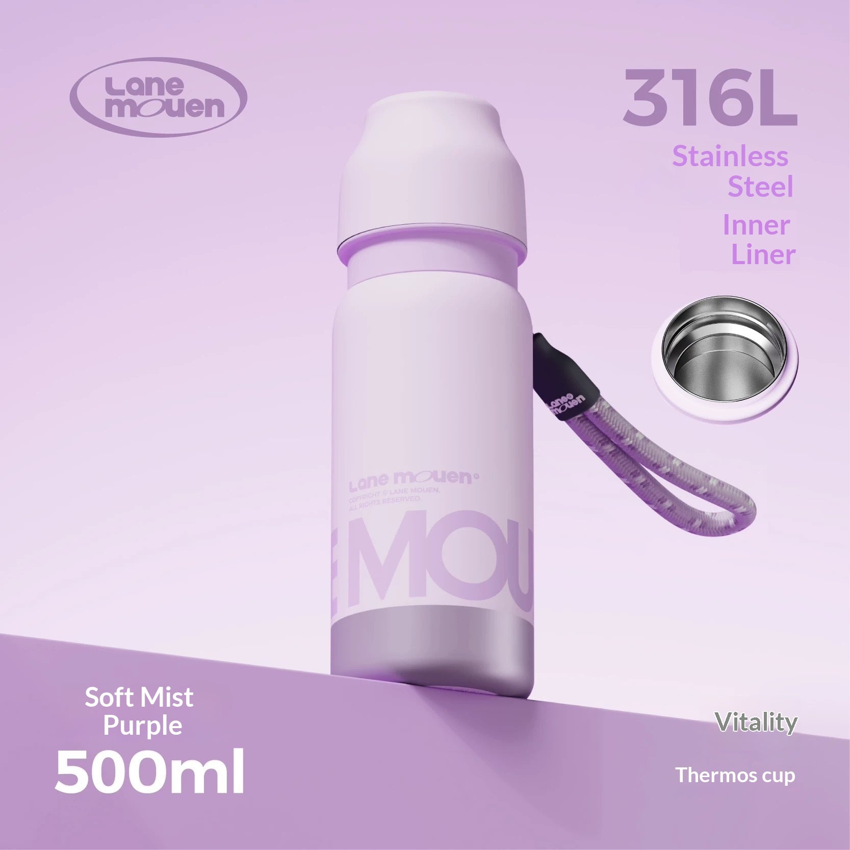 Edle Thermosflasche aus Edelstahl