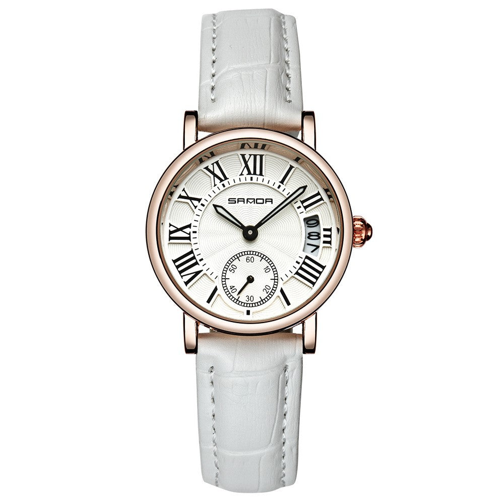 Wasserdichte Damenuhr mit Lederarmband – Bild 7 | LuxeStyle