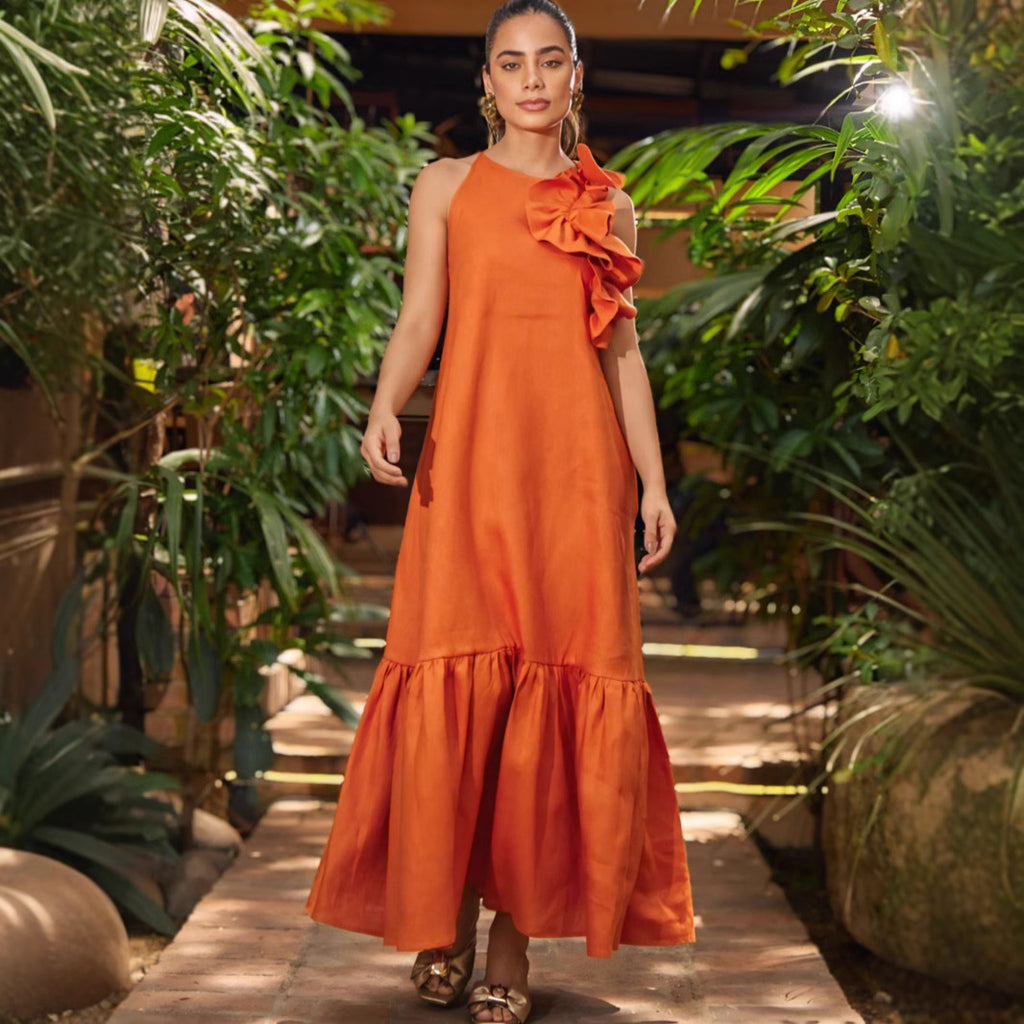 Ärmelloses Midikleid mit Rüschensaum – Bild 6 | LuxeStyle