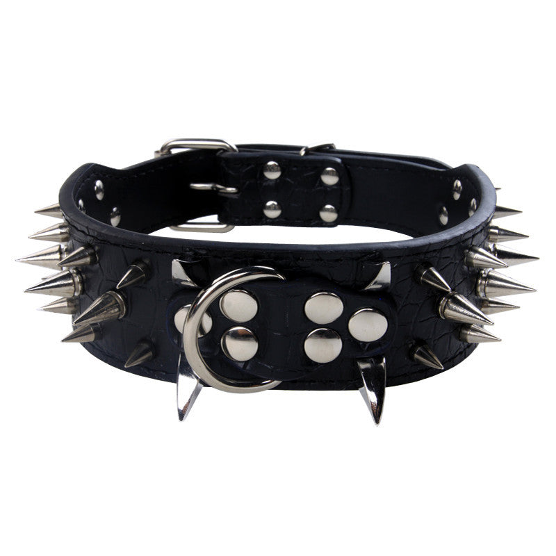 Lederhalsband mit schwarzen Nieten für Hunde – Bild 9 | LuxeStyle