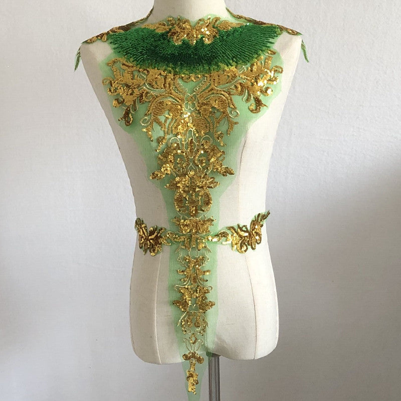 Pailletten Blumen Gaze Stickerei Applikation – Bild 3 | LuxeStyle