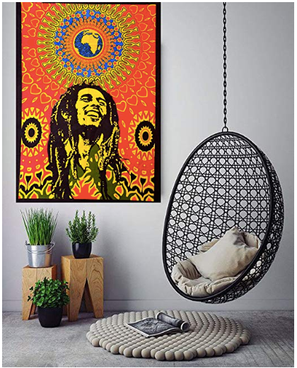 Designer Wandteppich aus Baumwoll-Print
