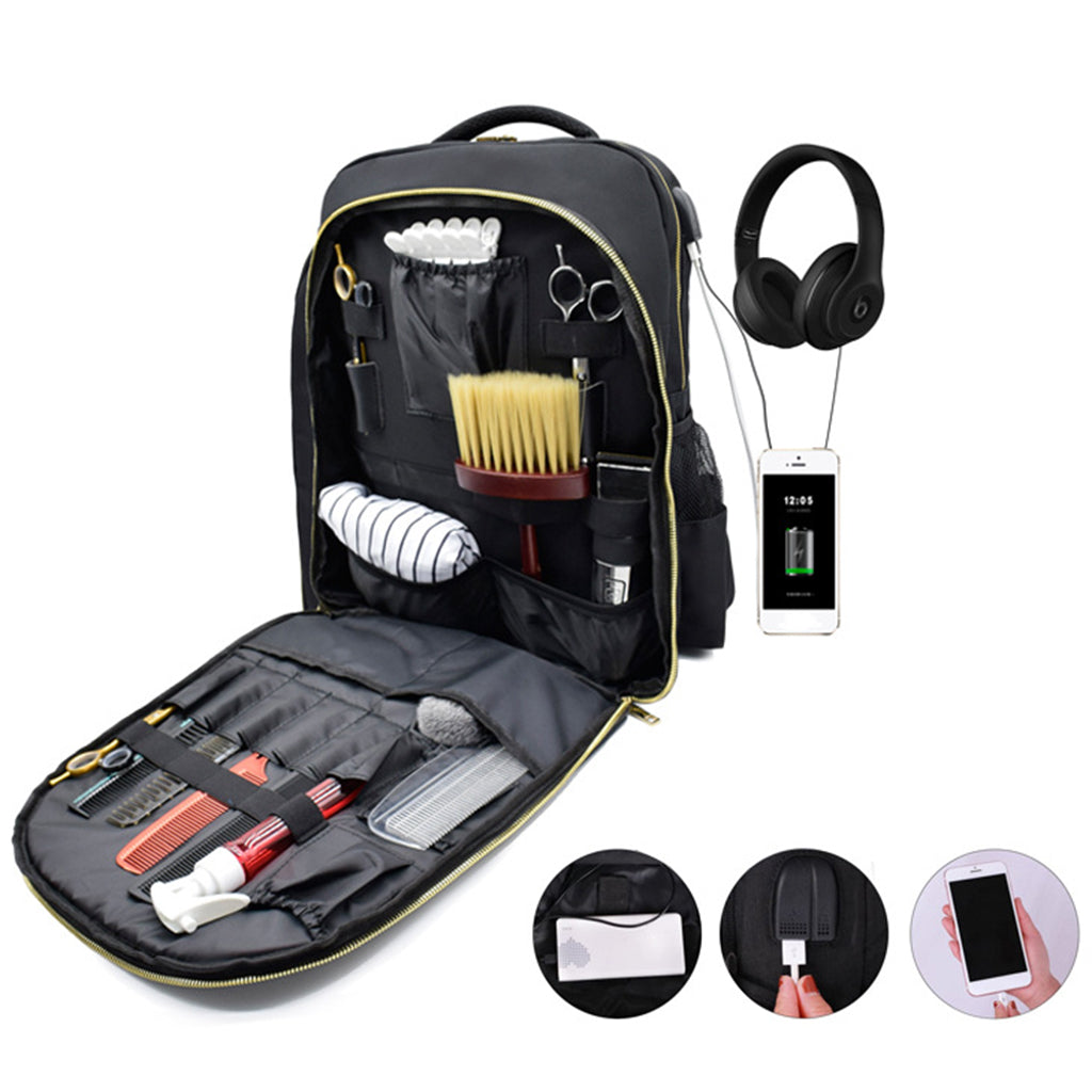 Nylon-Rucksack für Friseure – Schwarz – Bild 4 | LuxeStyle