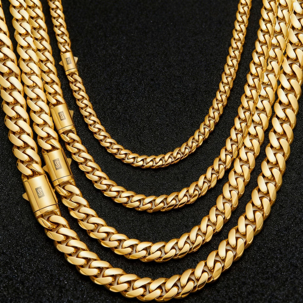 Hip-Hop Kette aus Edelstahl, vergoldet oder Stahl – Bild 2 | LuxeStyle