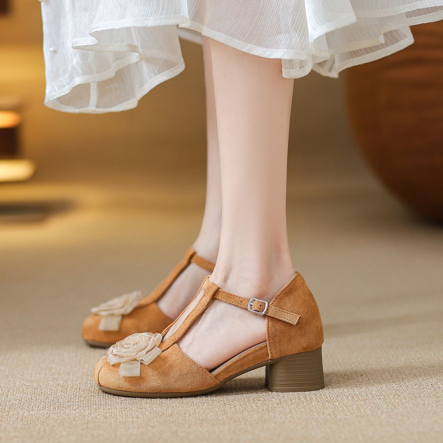 Mary Jane Sandalen mit Blockabsatz