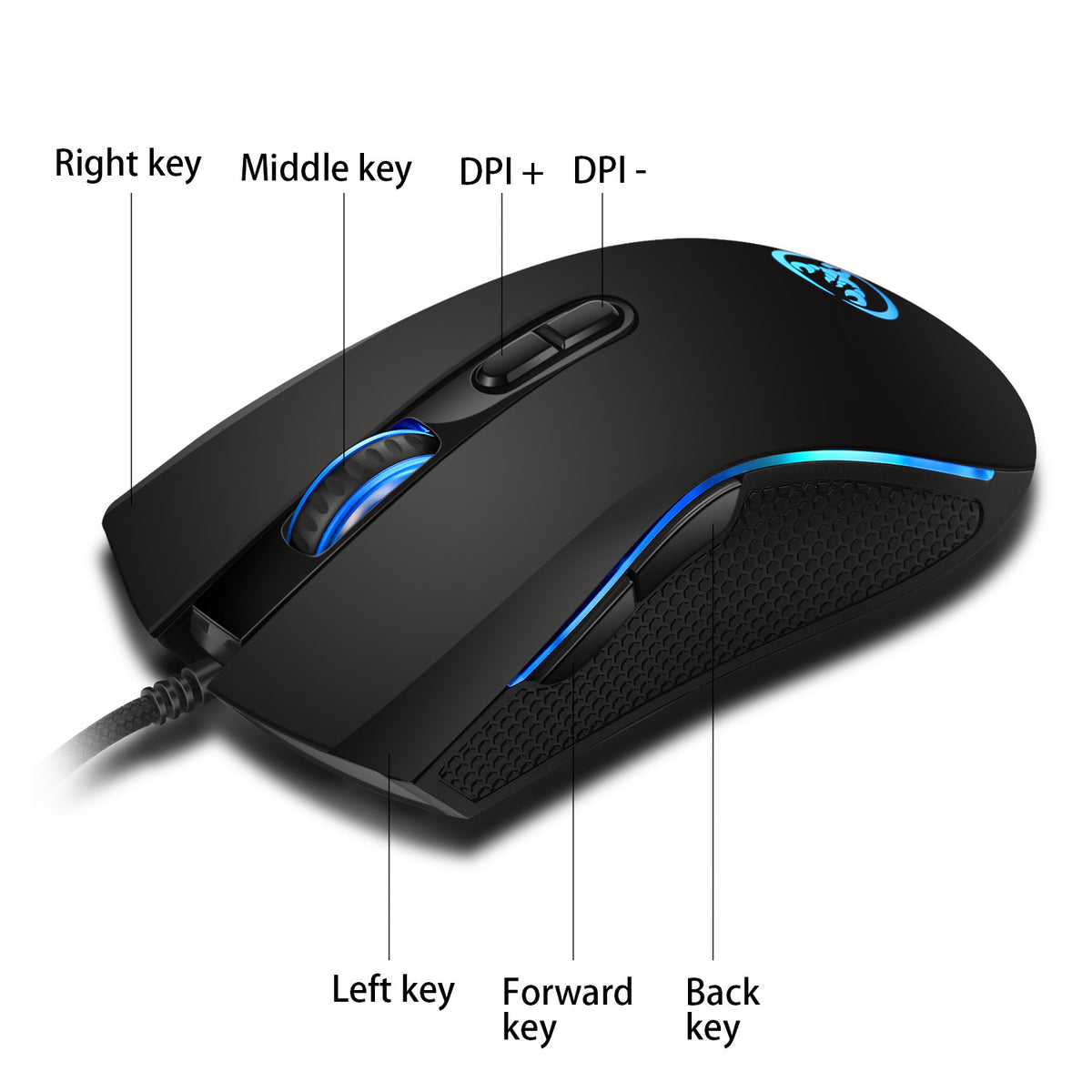 Farbige Gaming-Maus mit Kabel | LuxeStyle