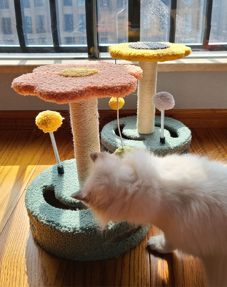 Katzen-Kratzbaum mit Sisal und Plüsch