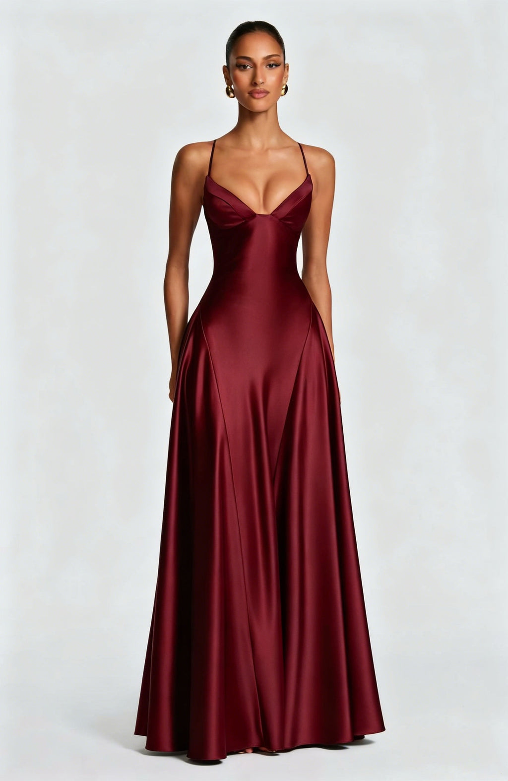 Elegantes Satin Neckholder Maxi-Abendkleid | LuxeStyle