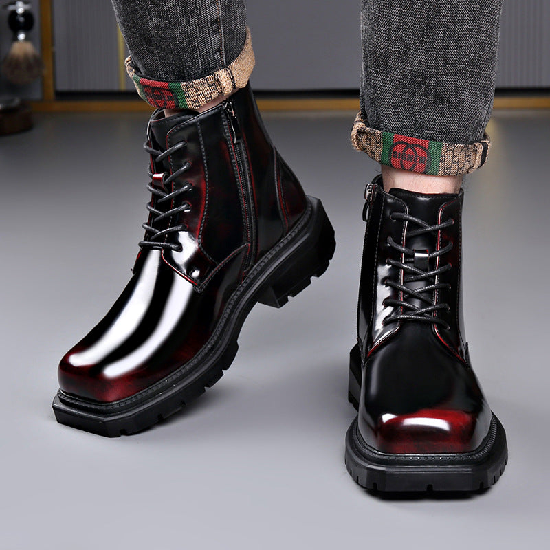Gefütterte Boots mit Reissverschluss und dicker Sohle