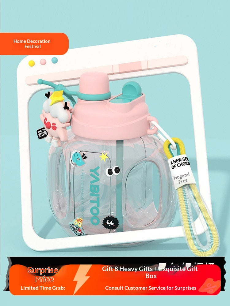 Grosse Trinkflasche mit Strohhalm für Sport & Fitness – Bild 6 | LuxeStyle
