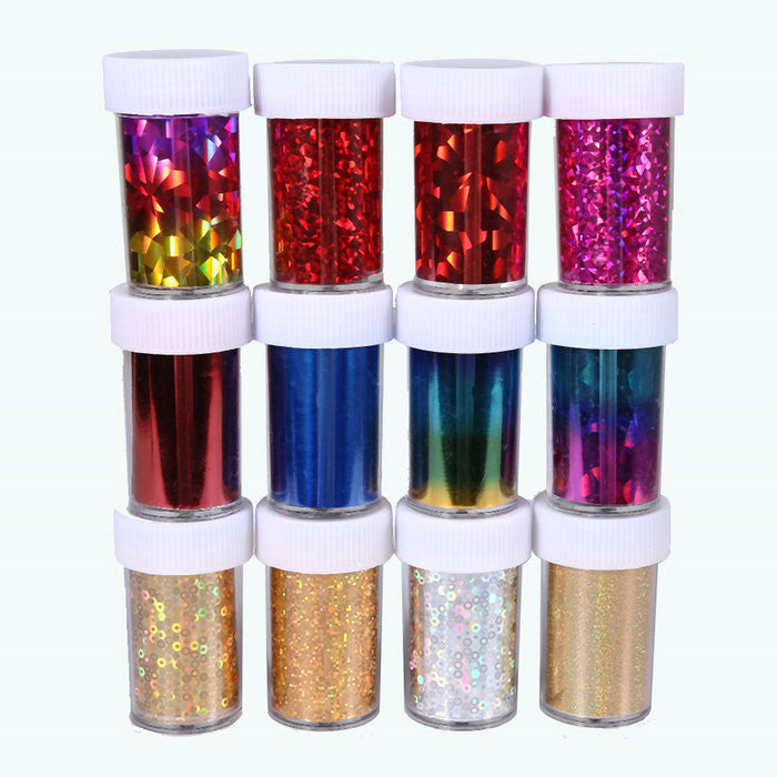 Farbige Nagel-Transferfolien (12er-Set)
